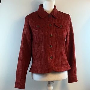 Ruby Rd. Jacket size 6 brick red coat top shirt